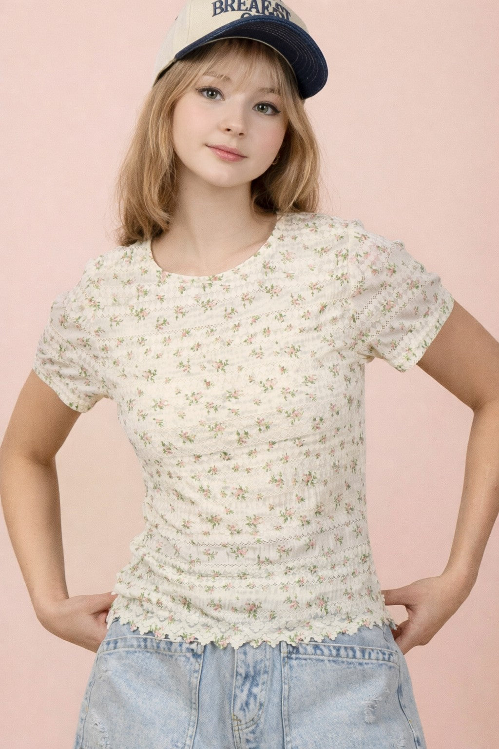 Anne Floral Print Fitted Top (S-M-L)
