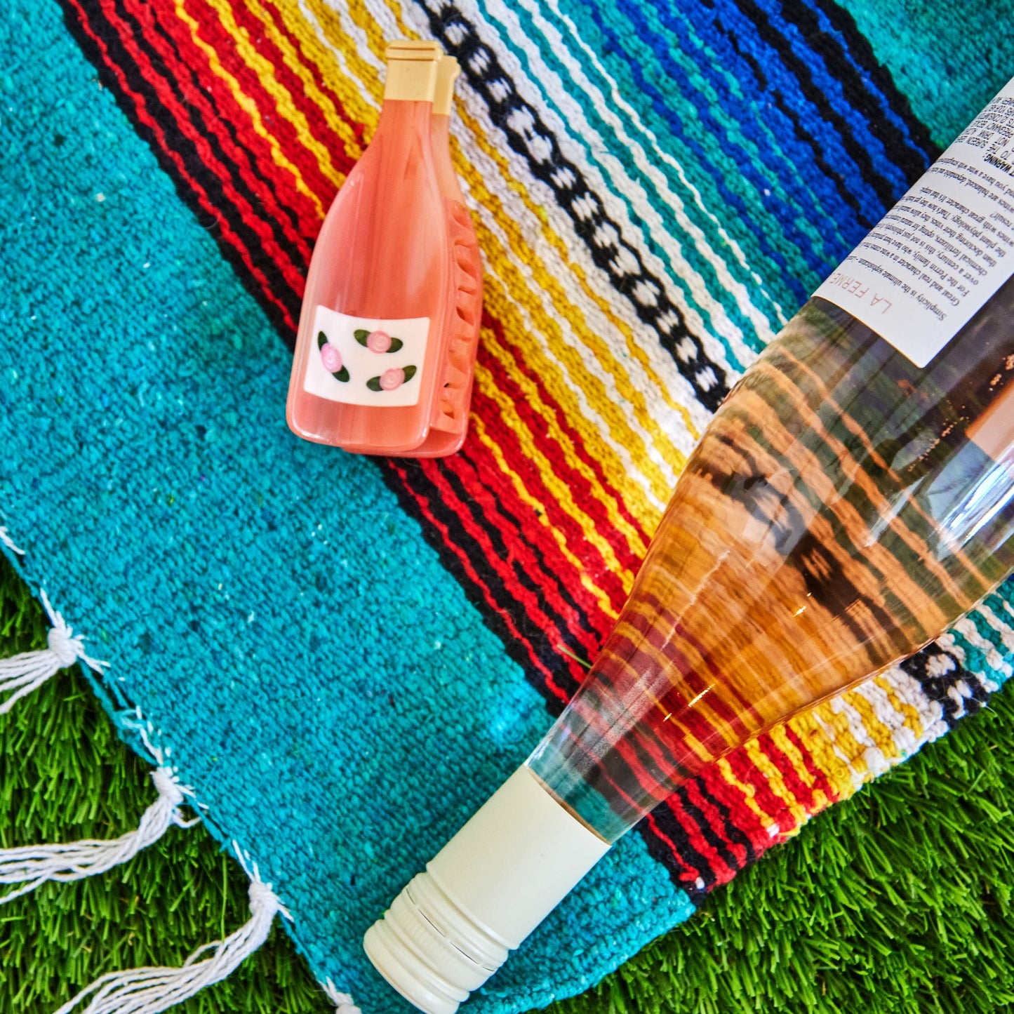 Rose Wine Bottle Hair Claw Clip
