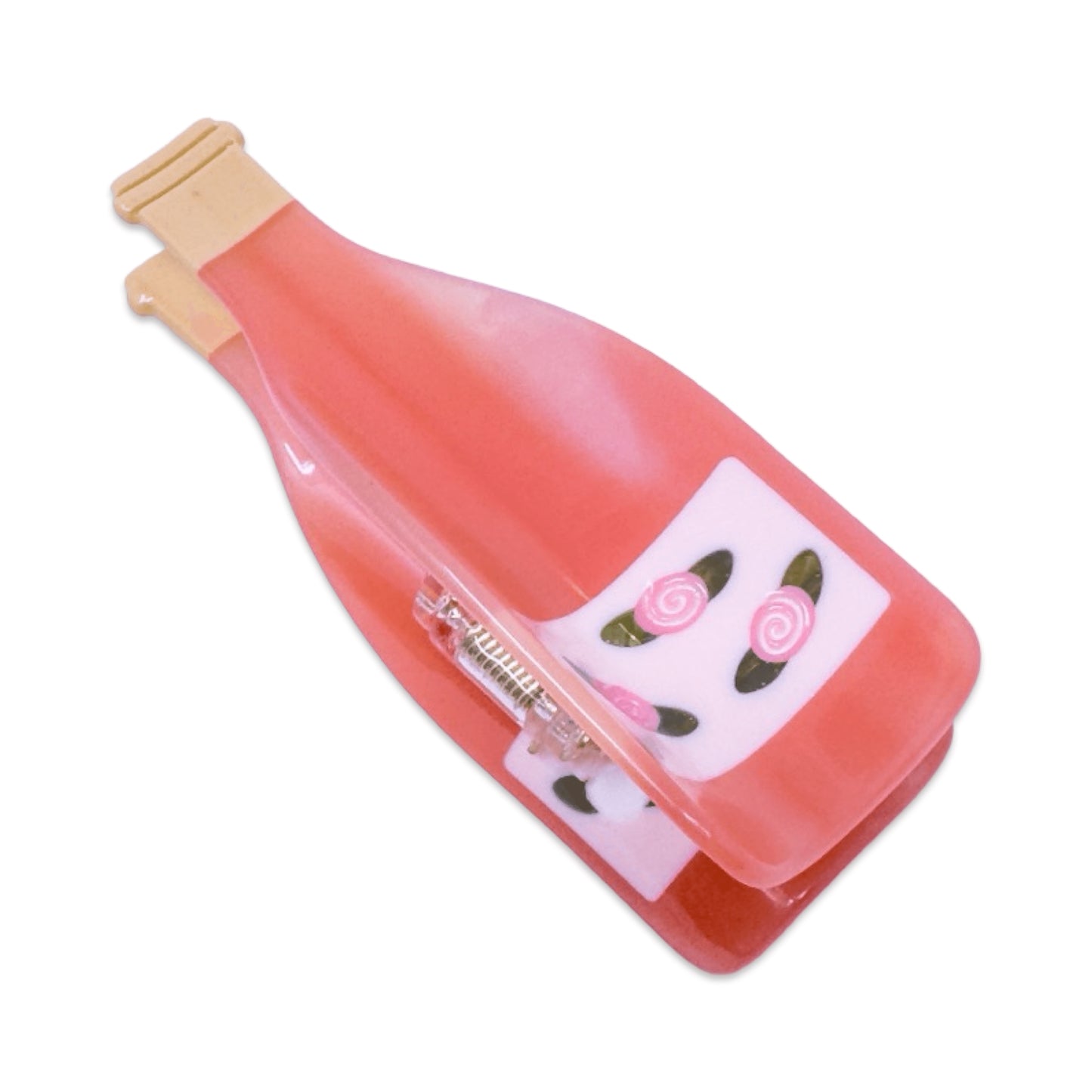 Rose Wine Bottle Hair Claw Clip