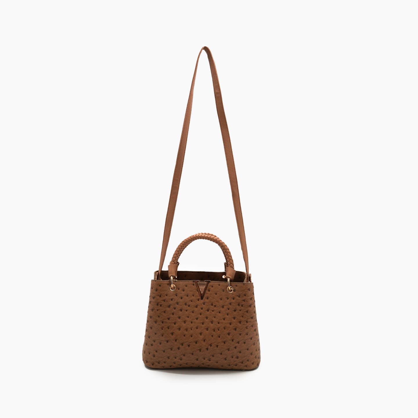 Mireille Pleated Ostrich Shoulder Purse