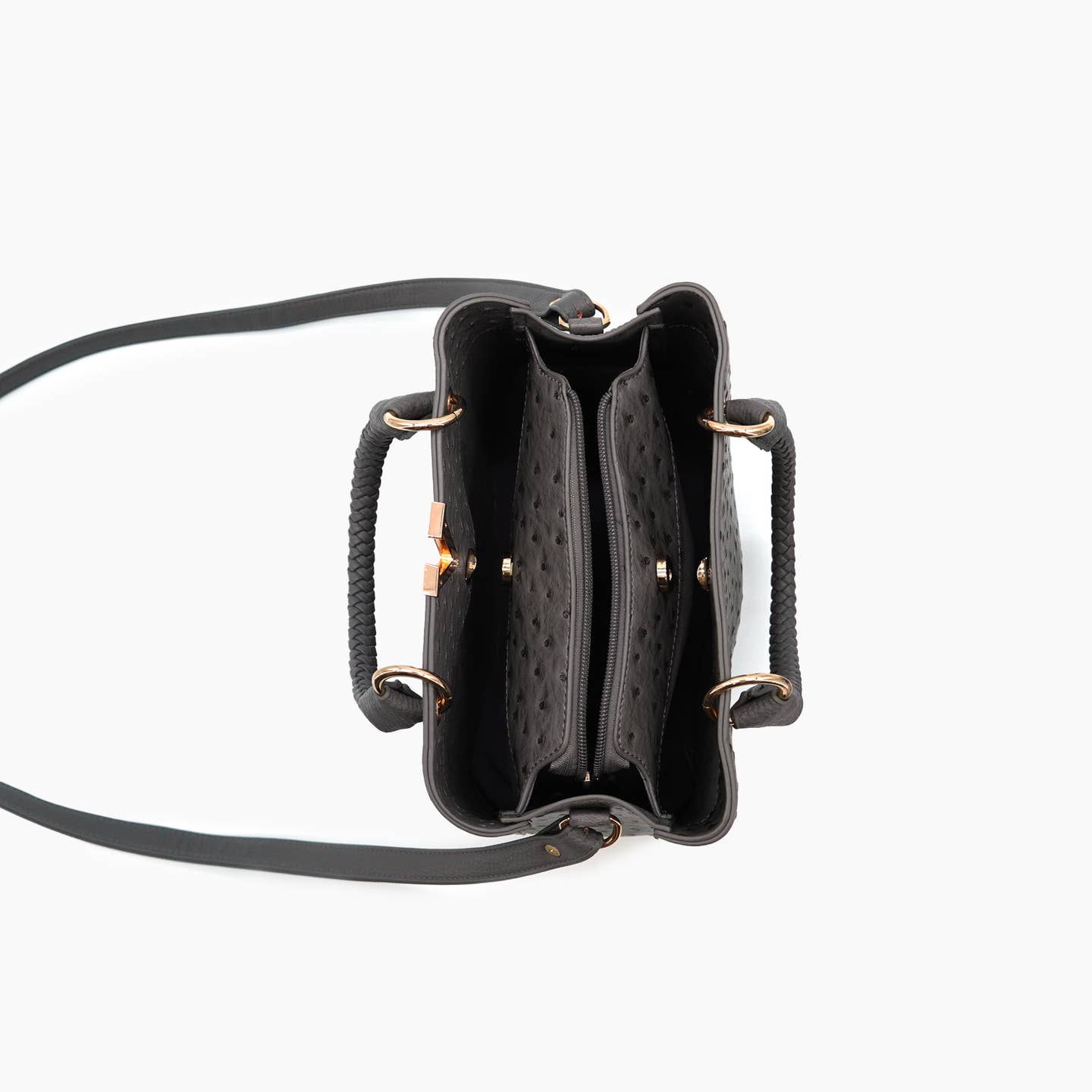 Mireille Pleated Ostrich Shoulder Purse