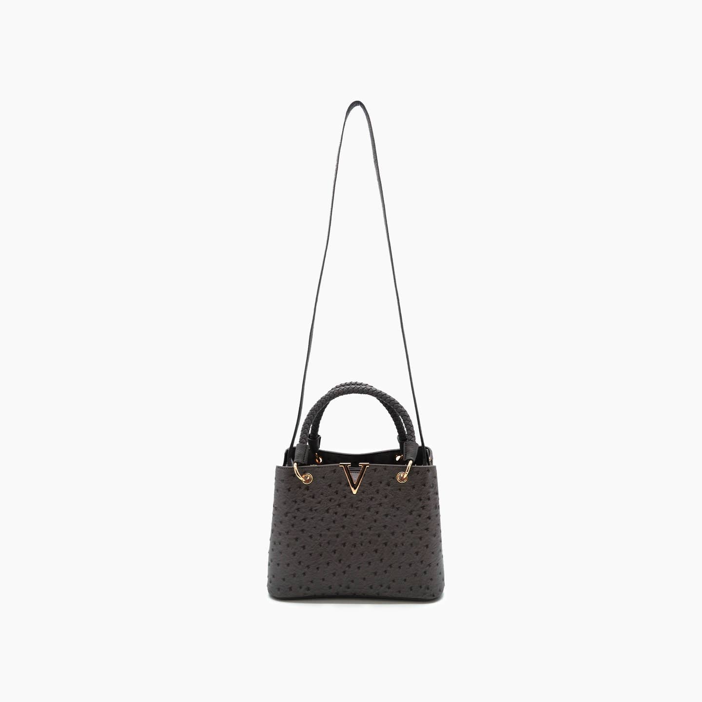 Mireille Pleated Ostrich Shoulder Purse