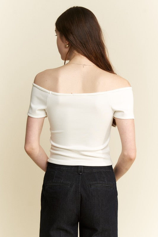 White Off-The-Shoulder Top