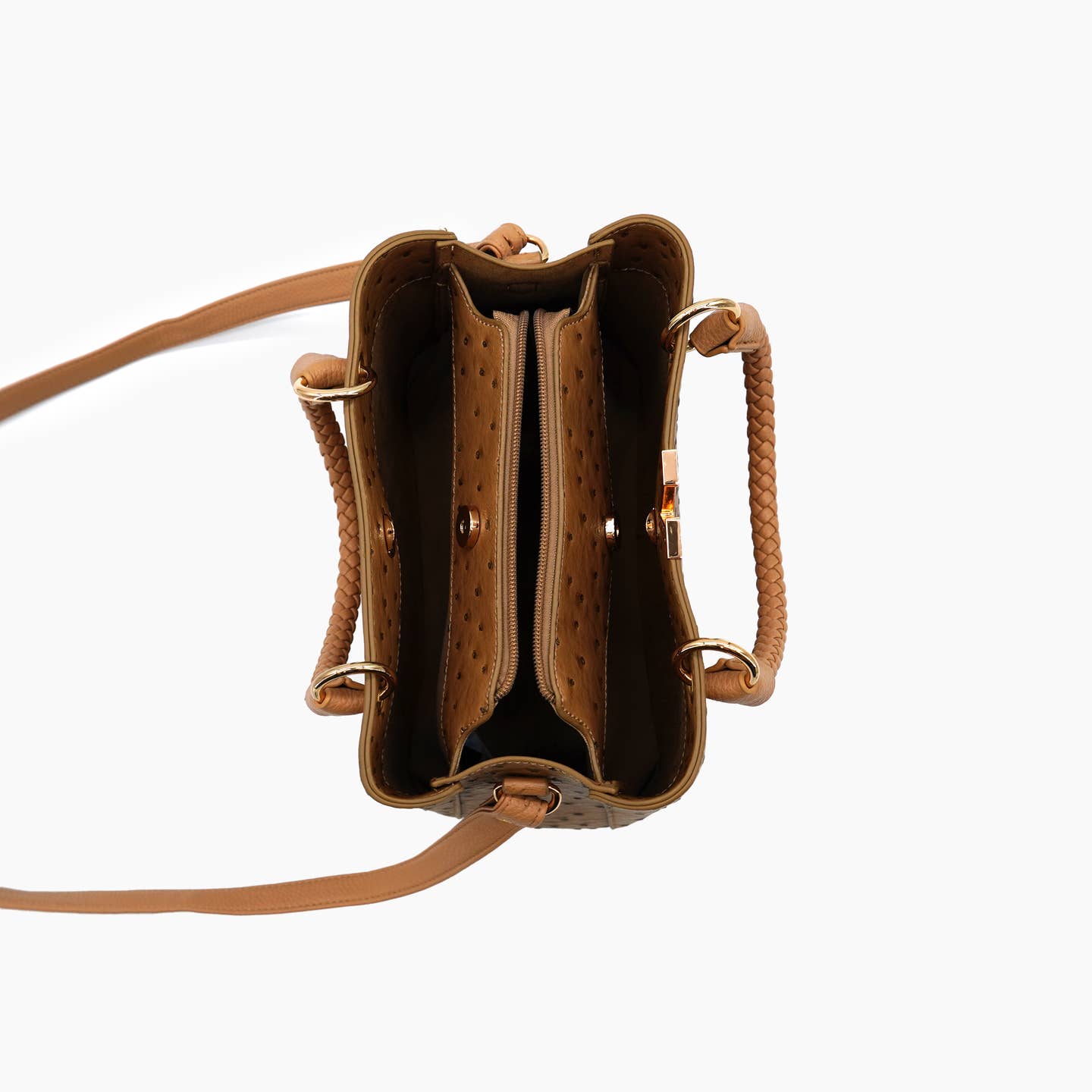 Mireille Pleated Ostrich Shoulder Purse