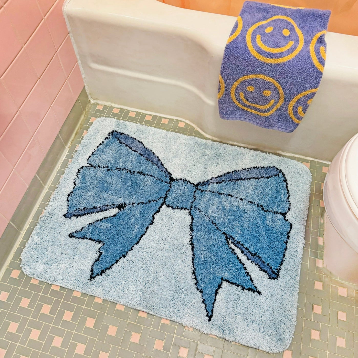 Coquette Blue Bow Rug