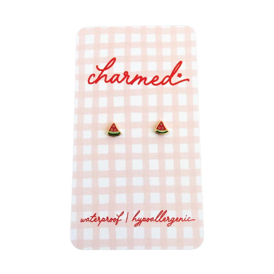 Watermelon Slice Screw-back Stud Earrings