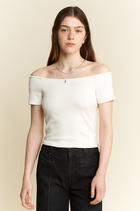 White Off-The-Shoulder Top