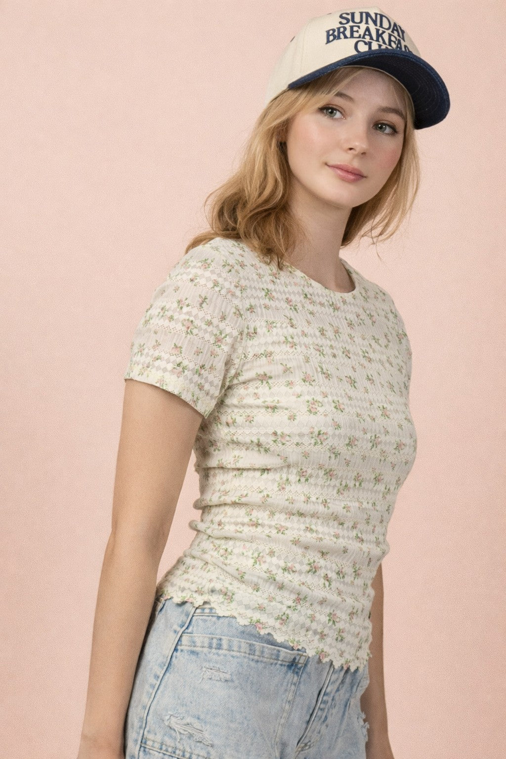 Anne Floral Print Fitted Top (S-M-L)