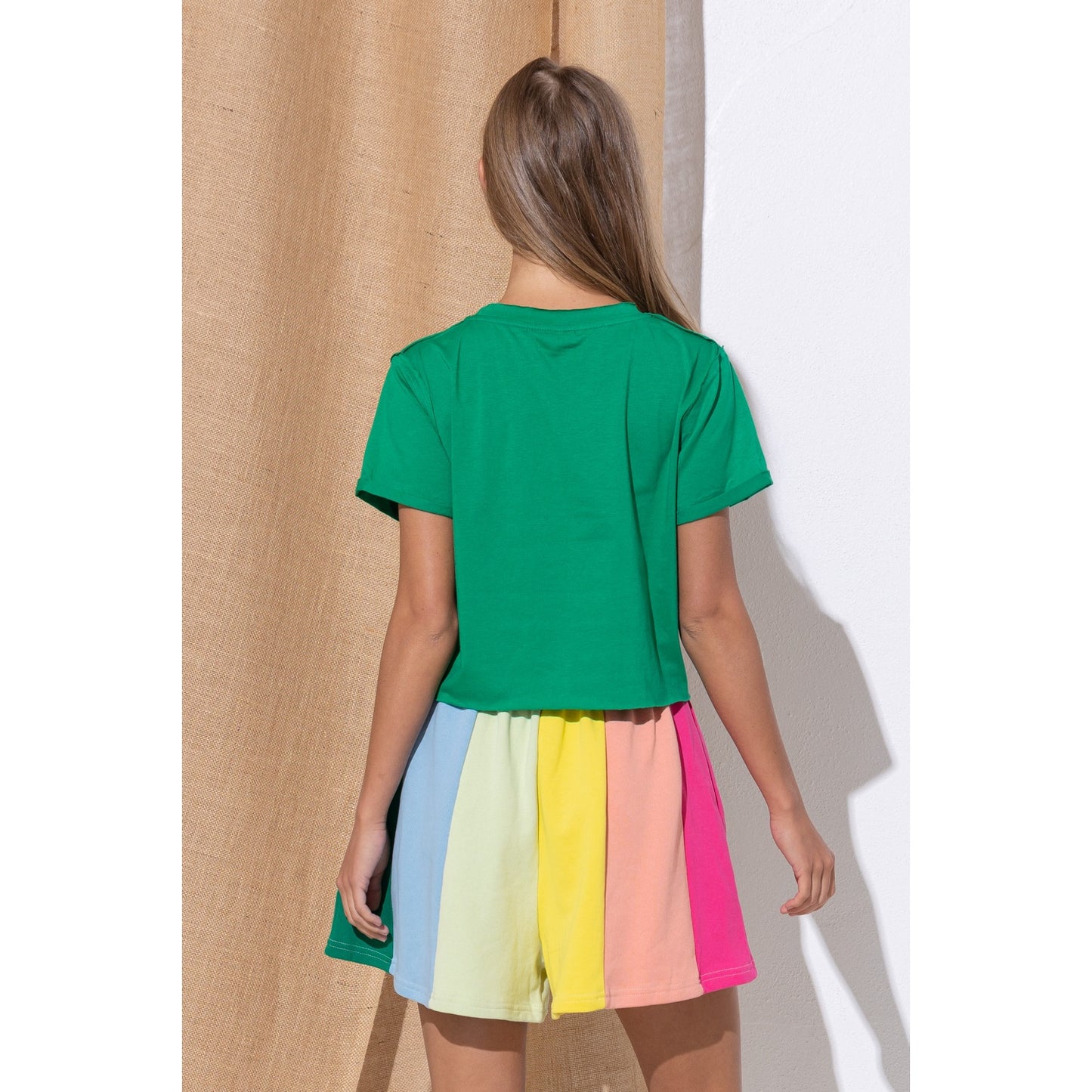 Rainbow Color-block Stripe Shorts S-3XL