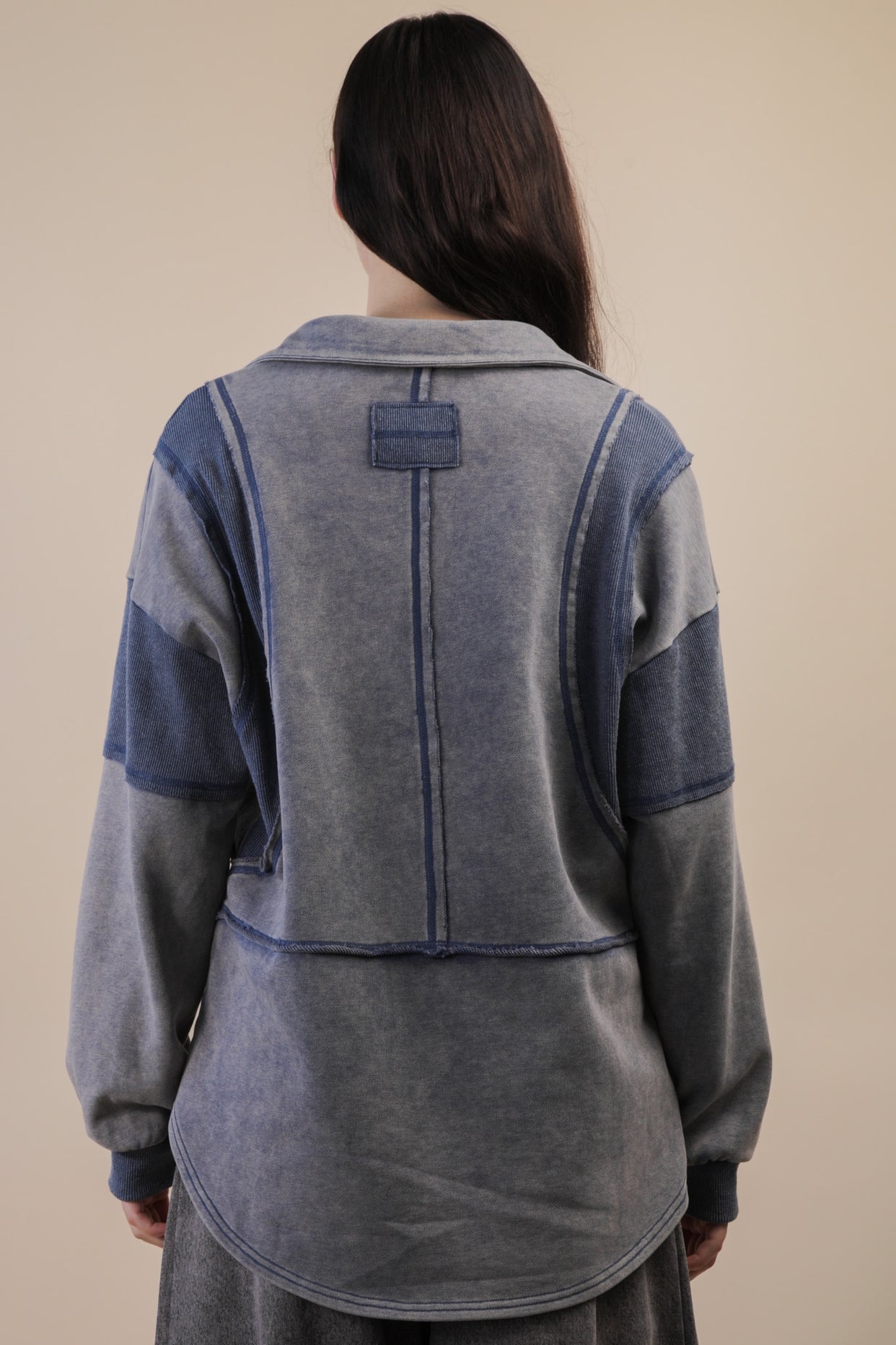 Mineral Washed Oversized French Terry Knit Top