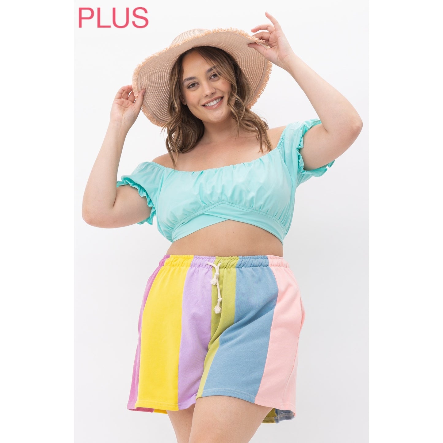Rainbow Color-block Stripe Shorts S-3XL