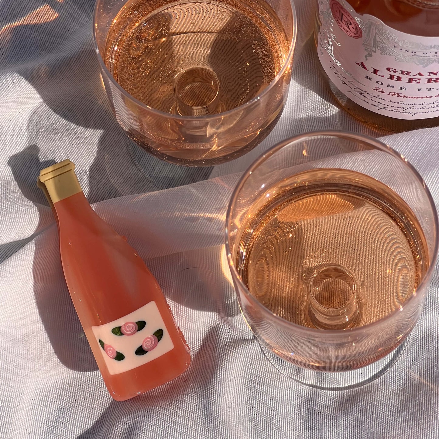 Rose Wine Bottle Hair Claw Clip
