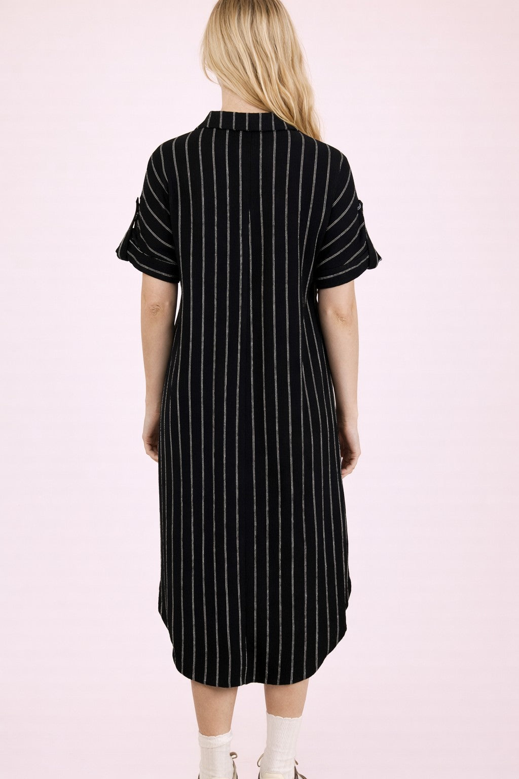 Lorraine Linen Midi Shirt Dress (S-M-L)