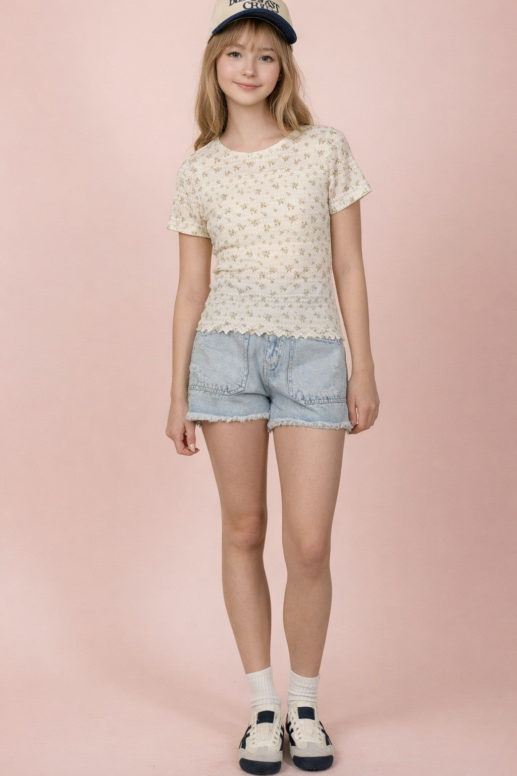 Anne Floral Print Fitted Top (S-M-L)