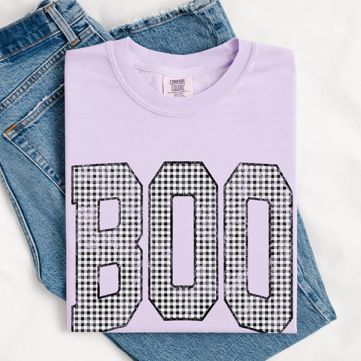 BOO Gingham Halloween T-Shirt