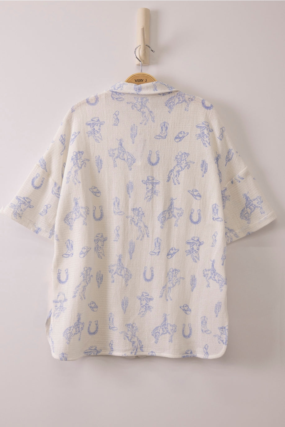 Western Graphic Button-Up Top