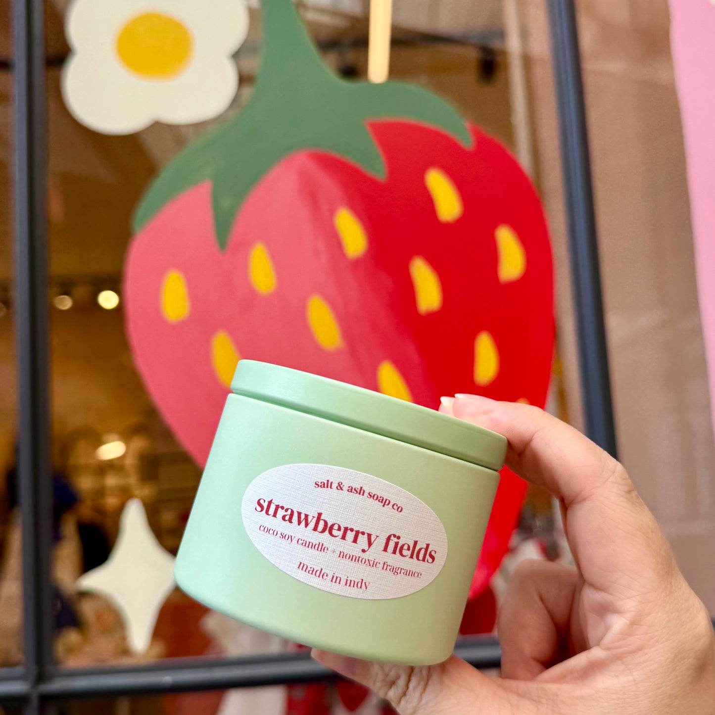 Strawberry Fields Tin Candle