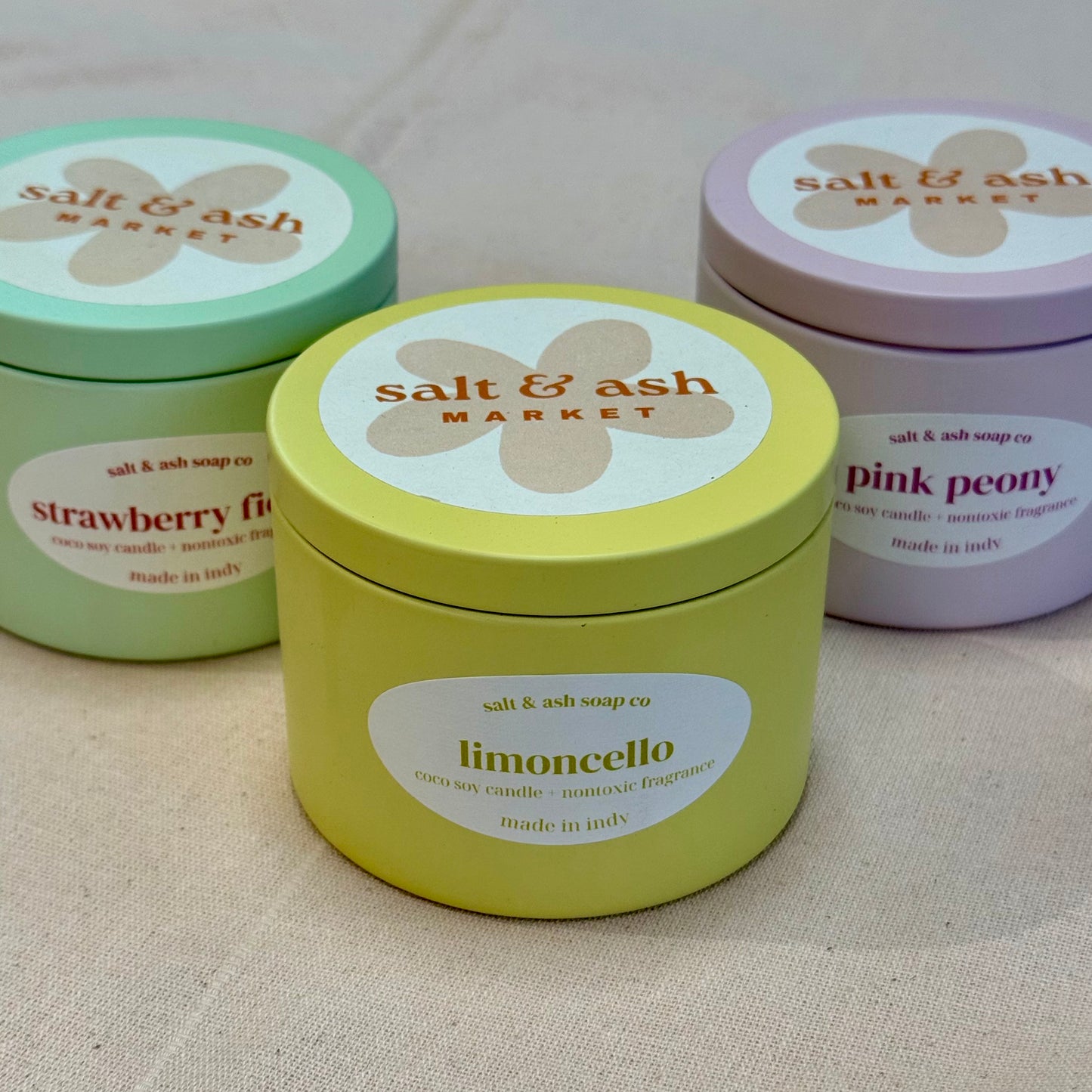 Pink Peony Summer Tin Candle
