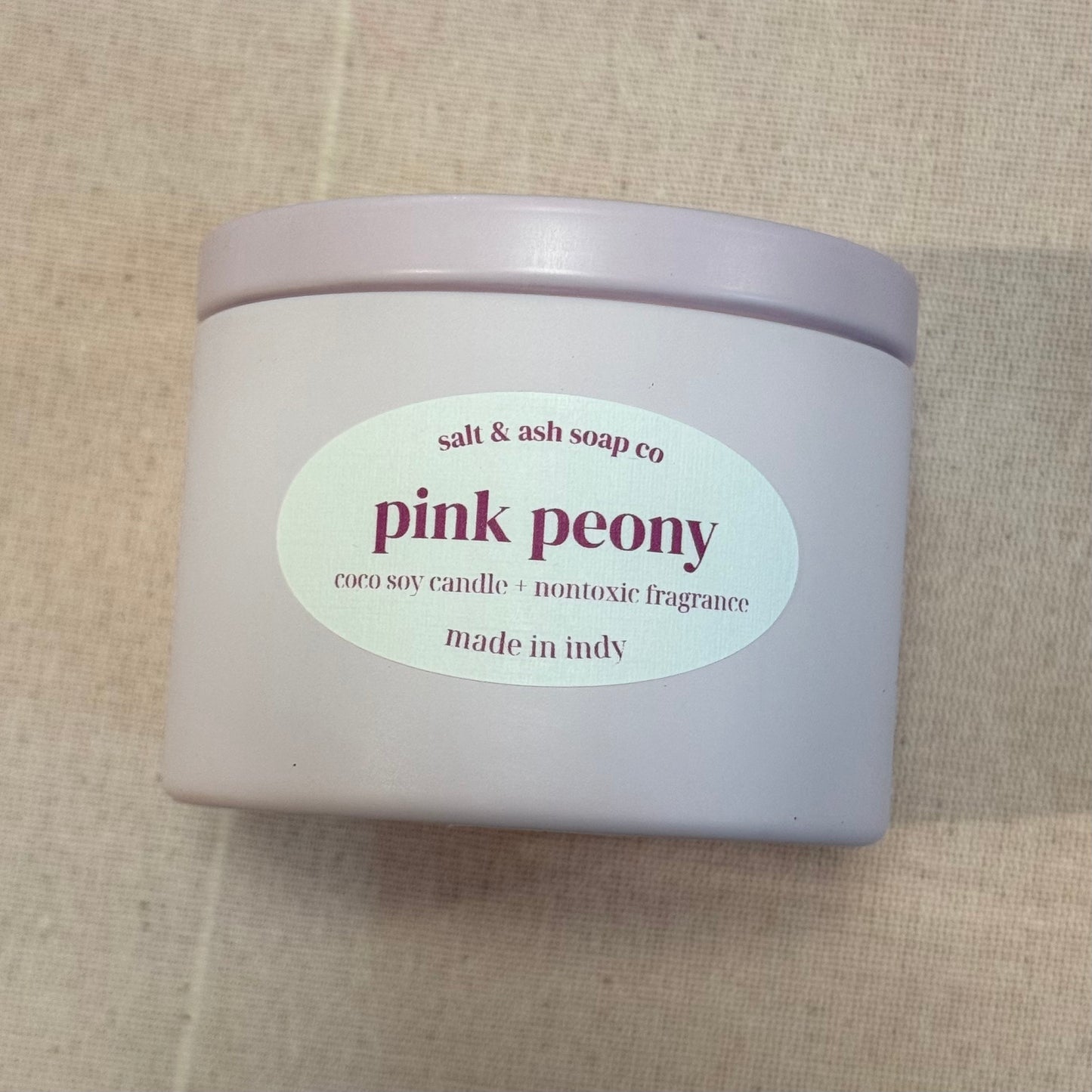 Pink Peony Summer Tin Candle