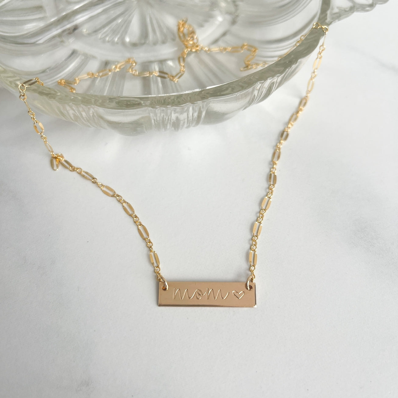 Mom Bar Necklace - Gold or Silver