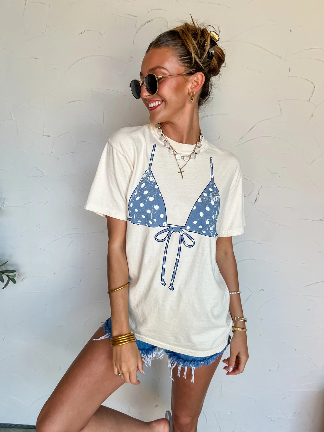 Polka Dot Bikini Top T-Shirt