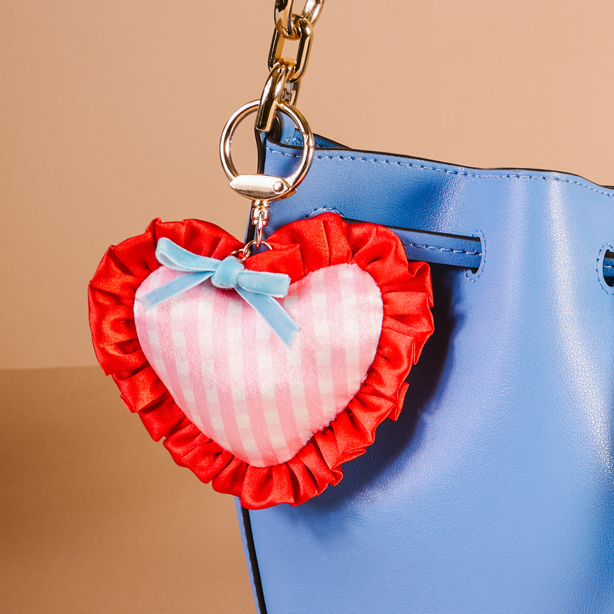 Puffy Heart Bag Charm - Berry Sweet