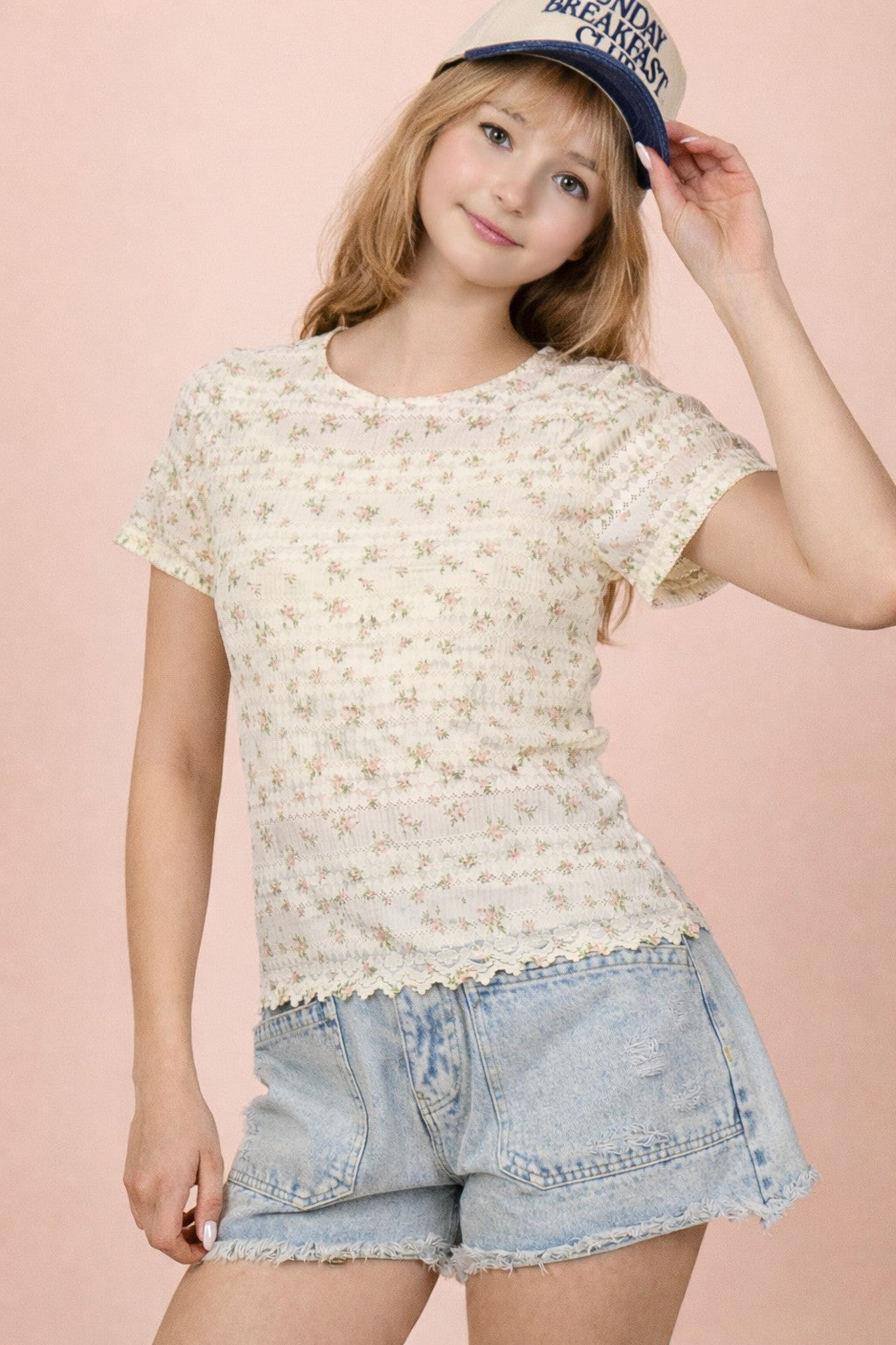 Anne Floral Print Fitted Top (S-M-L)