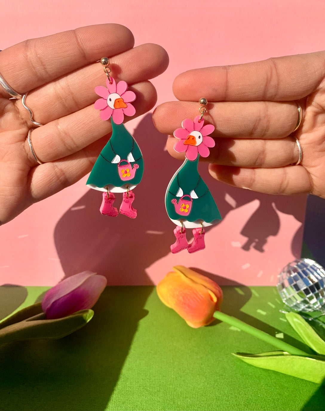 Goose Springsteen Acrylic Earrings