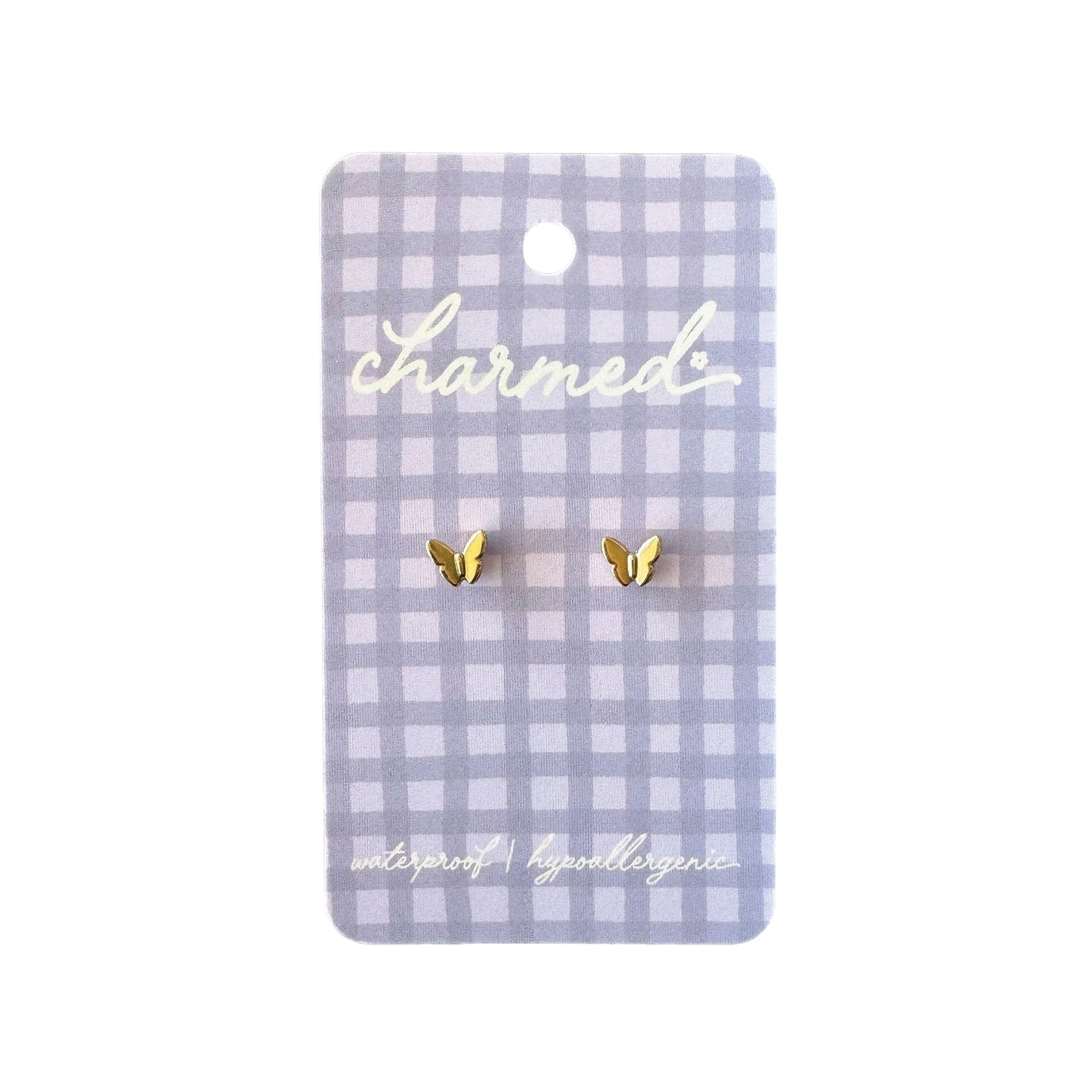 Gold Butterflies - Screw-back Earrings