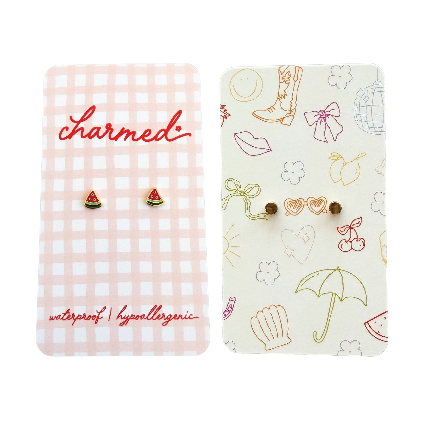 Watermelon Slice Screw-back Stud Earrings