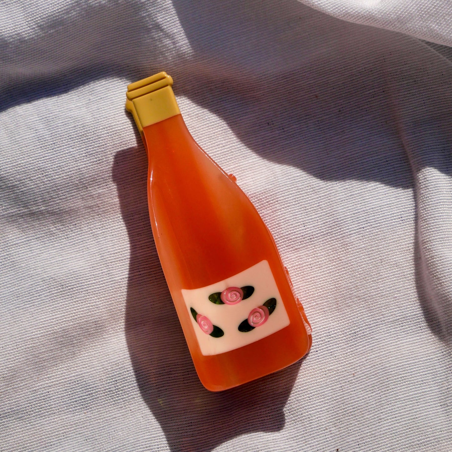 Rose Wine Bottle Hair Claw Clip