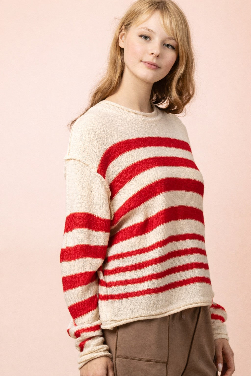 Martin Striped Oversized Knit Top (S-M-L)