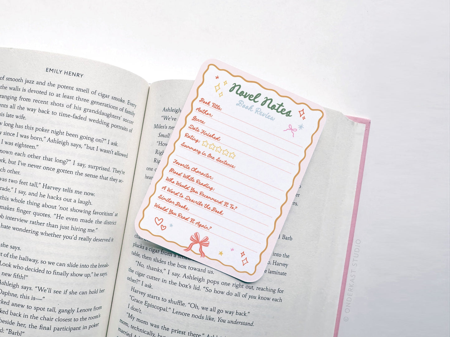 Coquette Novel Notes Book Review Card - Set of 8