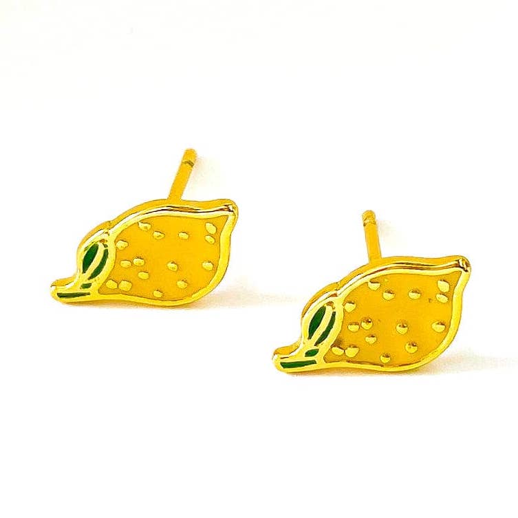 Lemon Enamel Earrings