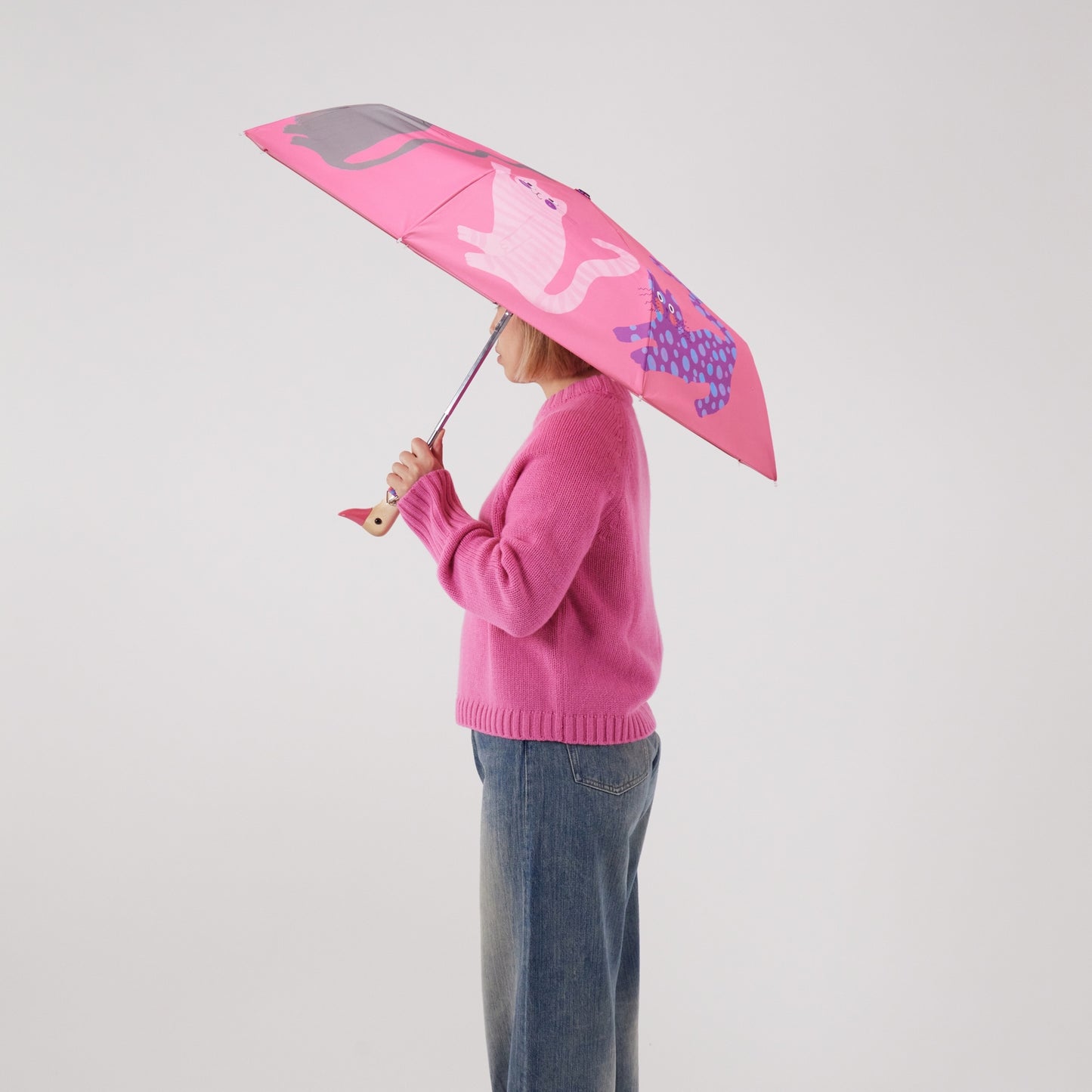Fuchsia Arty Cats Duckhead Umbrella