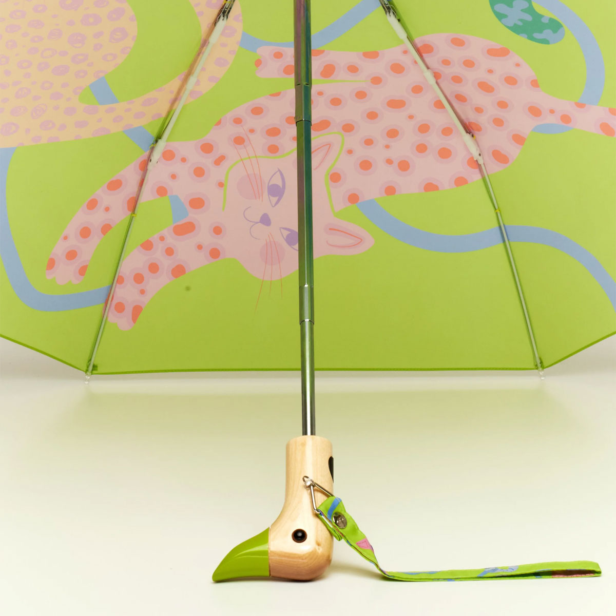 Lime Arty Cats Duckhead Umbrella