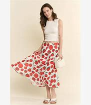 Tomato Print Midi Skirt