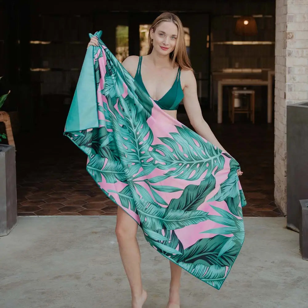 Quick Dry Beach Towel - Tropical Leaves